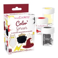 Ensemble de colorants en poudre pour la décoration de Mago Harry de 15 g - Scrapcooking - 3 unités