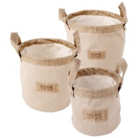 Paniers en tissu Home organique ronds - 3 unités