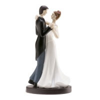 Figurine pour gâteau de mariage de mariés dansant romantiquement - 16 cm