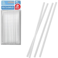 Pailles en plastique blanches de 19,7 cm - 25 unités