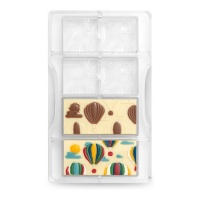 Moule tablette avec montgolfière pour chocolat de 20 x 12 cm - Decora - 4 cavités