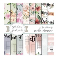 Kit de papiers scrapbooking Garden journal - Artis decor - 8 feuilles