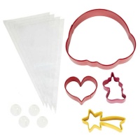 Kit pour biscuits avec emporte-pièces et douilles de décoration de licorne - Wilton - 12 unités