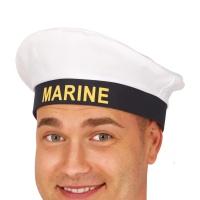 Chapeau de marin blanc et bleu marine