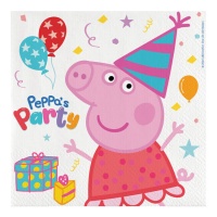 Serviettes Peppa Pig party de 16,5 cm - 20 unités