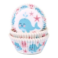 Capsules pour cupcakes avec des animaux marins sympathiques - House of Marie - 50 unités