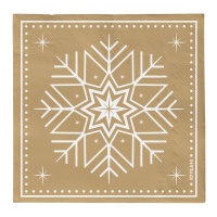 Serviettes de table d'hiver dorées 16,5 cm - 30 pcs.