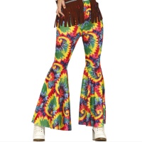 Pantalon hippie à pattes d'éléphant multicolore