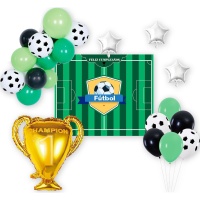 Kit de ballons avec bannière Football Champion - 23 unités