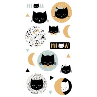 Autocollants d'animaux chat Halloween - 1 feuille