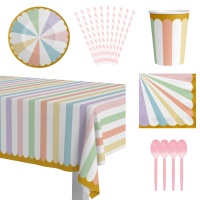 Pack pour fête pastel - 8 personnes