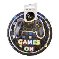 Assiettes de jeux vidéo Games On de 17 cm - 8 unités