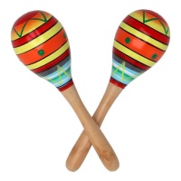 Maracas de couleurs de 20 cm - 2 pièces