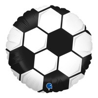 Ballon en forme de ballon de football noir et blanc de 46 cm - Grabo