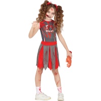 Costume de pom-pom girl zombie gris pour fille