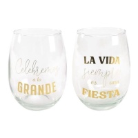 Verre de 600 ml avec message festif - 2 unités