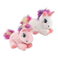 Peluche de Licorne avec poils de 16 cm - 1 unité