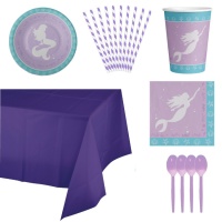 Pack pour fête de sirènes lilas - 8 personnes