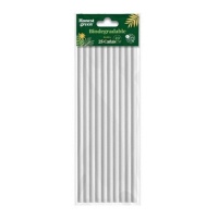 Pailles de 20 cm en papier biodégradable blanc - Honest Green - 25 unités