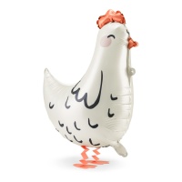 Ballon en forme de poule blanche de 48 x 60 cm - PartyDeco