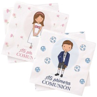 Serviettes de Communion pour garçon ou fille de 16,5 x 16,5 cm - 20 unités