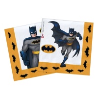 Serviettes Batman compostables de 16,5 x 16,5 cm - 30 unités