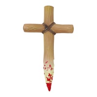 Croix vampirique ensanglantée de 30 cm