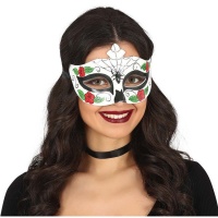 Masque de Catrina avec araignée et fleurs