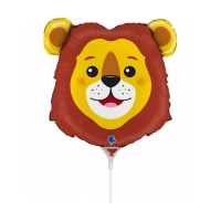 Ballon tête de lion métallisé de 23 x 23 cm - Grabo - 10 unités