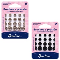 Boutons-pression de 0,6 à 1,1 cm - Hemline - 20 paires