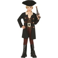 Costume de pirate noir et marron pour enfant