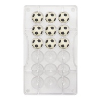 Moule de ballon de football pour chocolat de 20 x 12 cm - Decora - 18 cavités