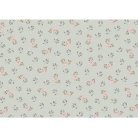 Toile pour reliure vert menthe avec fleurs de 32 x 45 cm - Artis decor