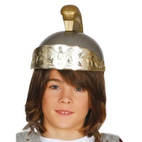 Casque romain argent et or pour enfant