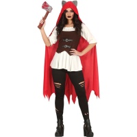 Costume de petit chaperon rouge assassin avec pantalon pour femme