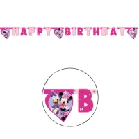 Guirlande d'anniversaire Minnie et Daisy rose - 2 m