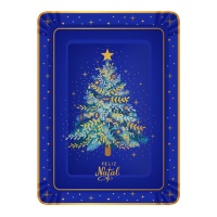 Plateau rectangulaire en carton de Joyeux Noël de 34 x 25 cm - 1 unité