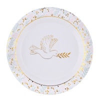 Assiettes de Communion Vintage de 22,5 cm - 11 unités