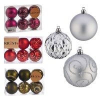 Boules de Noël assorties de 6 cm - 6 unités