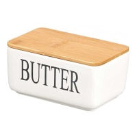 Beurrier Butter avec couvercle en bambou