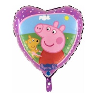 Ballon Peppa Pig en forme de coeur de 46 cm - Grabo