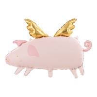 Ballon de cochon avec des ailes de 72 x 46 cm - PartyDeco