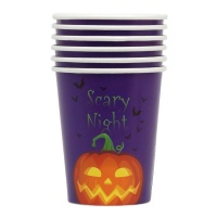 Verre de Halloween Nuit Effrayante de 250 ml - 6 unités