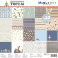 Kit de papiers scrapbooking Totem - Artemio - 40 feuilles