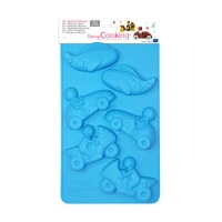 Moule en silicone pour voitures, motos et avions 17,5 x 30 cm - Scrapcooking - 6 cavités