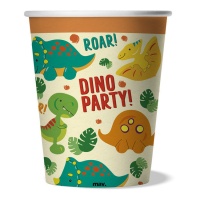 Gobelets Dino fête de 250 ml - 8 unités