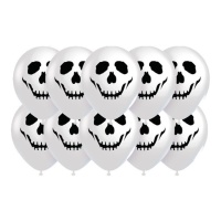 Ballons en latex d'Halloween avec crânes de 30 cm - Party Love - 10 unités