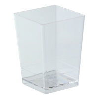 Gobelets de 7 x 5 cm en plastique transparent de forme carrée - Dekora - 100 unités