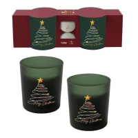 Kit de porte-bougies de Noël avec bougies - 2 unités