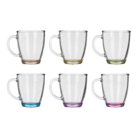 Tasses de 310 ml pour le petit-déjeuner en couleurs - 6 unités